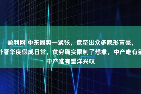 盈利网 中东局势一紧张，竟牵出众多隐形富豪，明星海外奢华度假成日常，贫穷确实限制了想象，中产唯有望洋兴叹