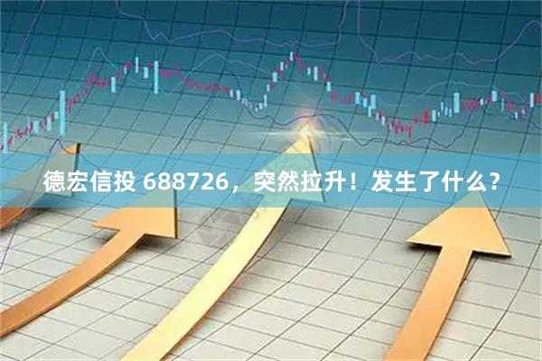 德宏信投 688726，突然拉升！发生了什么？