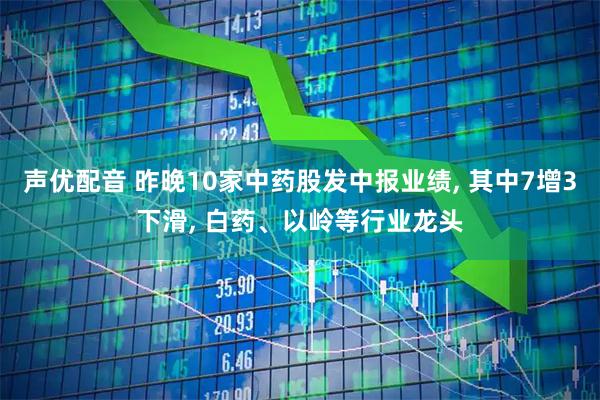 声优配音 昨晚10家中药股发中报业绩, 其中7增3下滑, 白药、以岭等行业龙头
